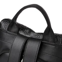 Sac à dos vintage à la mode - sac à bandoulière multifonction en cuir - motif peau de serpent