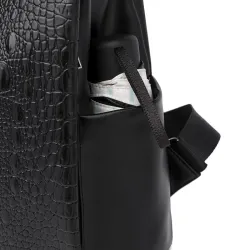 Sac à dos vintage à la mode - sac à bandoulière multifonction en cuir - motif peau de serpent