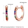 Boucles d'oreilles élégantes petites créoles - avec zircons cubiques - argent sterling 925