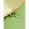 Boucles d'oreilles élégantes petites créoles - avec zircons cubiques - argent sterling 925