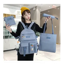Sac à dos - trousse à crayons - sac à bandoulière - sac à main - avec porte-clés pendentif animal - ensemble de 4 pièces