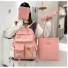 Sac à dos - trousse à crayons - sac à bandoulière - sac à main - avec porte-clés pendentif animal - ensemble de 4 pièces
