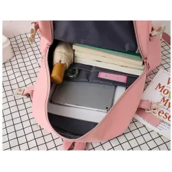 Sac à dos - trousse à crayons - sac à bandoulière - sac à main - avec porte-clés pendentif animal - ensemble de 4 pièces