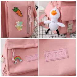 Sac à dos - trousse à crayons - sac à bandoulière - sac à main - avec porte-clés pendentif animal - ensemble de 4 pièces
