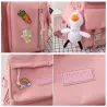 Sac à dos - trousse à crayons - sac à bandoulière - sac à main - avec porte-clés pendentif animal - ensemble de 4 pièces