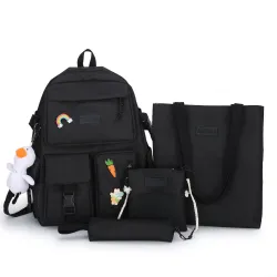 Backpack - pencil case - shoulder bag - handbag - with animal pendant keychain - 4 pieces setSets