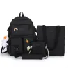 Sac à dos - trousse à crayons - sac à bandoulière - sac à main - avec porte-clés pendentif animal - ensemble de 4 pièces