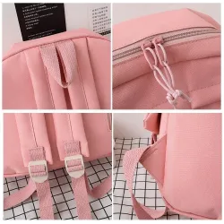 Sac à dos - trousse à crayons - sac à bandoulière - sac à main - avec porte-clés pendentif animal - ensemble de 4 pièces