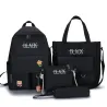 Large capacity backpack - handbag - shoulder bag - pencil case - letters print - 4 pieces setSets