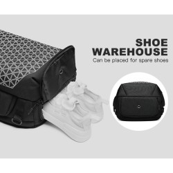 OZUKO - sac à dos à la mode - sac pour ordinateur portable 15,6 pouces - antivol - avec rangement pour chaussures - port de char