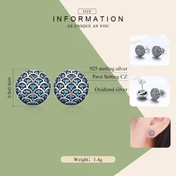 Boucles d'oreilles rondes élégantes - Legend Of The Sea - zircone - argent sterling 925