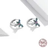 Libellule en cristal coloré - boucles d'oreilles - argent sterling 925