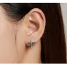 Libellule en cristal coloré - boucles d'oreilles - argent sterling 925