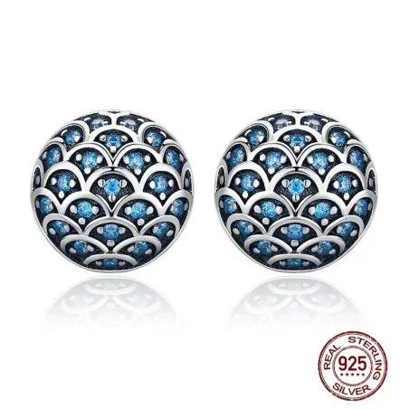 Boucles d'oreilles rondes élégantes - Legend Of The Sea - zircone - argent sterling 925