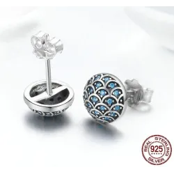 Boucles d'oreilles rondes élégantes - Legend Of The Sea - zircone - argent sterling 925