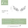 Clous d'oreilles élégants - en forme de feuilles - avec cristaux - argent sterling 925