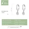 Elegant round earrings - with zirconia - 925 sterling silverEarrings