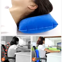 Oreiller gonflable en nylon - portable - coussin de couchage - pour camping / voyage / plage - 34 * 22 cm