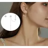 Elegant drop earrings with stars - asymmetric - with chain / crystals - 925 sterling silverEarrings
