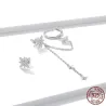 Elegant drop earrings with stars - asymmetric - with chain / crystals - 925 sterling silverEarrings