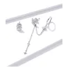 Boucles d'oreilles pendantes élégantes avec étoiles - asymétriques - avec chaîne / cristaux - argent sterling 925