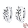 Leaf shaped round earrings - 925 sterling silverEarrings