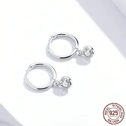 Boucles d'oreilles rondes élégantes - avec zircone - argent sterling 925