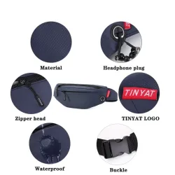 TINYAT - sac multifonction poitrine / taille / épaule - avec trou pour prise casque - étanche