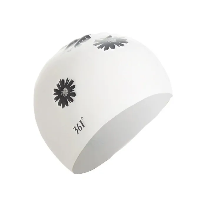 Bonnet de bain en silicone - imperméable - protection oreilles / cheveux longs - imprimé fleuri