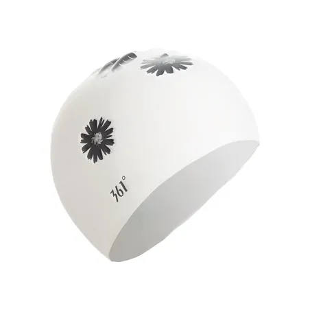 Bonnet de bain en silicone - imperméable - protection oreilles / cheveux longs - imprimé fleuri