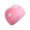 Bonnet de bain en silicone - imperméable - protection oreilles / cheveux longs - imprimé fleuri