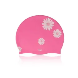 Bonnet de bain en silicone - imperméable - protection oreilles / cheveux longs - imprimé fleuri