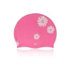 Bonnet de bain en silicone - imperméable - protection oreilles / cheveux longs - imprimé fleuri