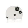 Bonnet de bain en silicone - imperméable - protection oreilles / cheveux longs - imprimé fleuri