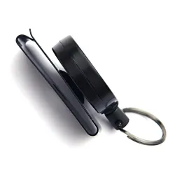 Metal retractable keychain - clip - badge holder - with steel wireKeyrings