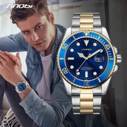 SINOBI - montre à quartz de sport classique - cadran lumineux - acier inoxydable