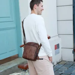 Stylish small shoulder bag - genuine leatherBags