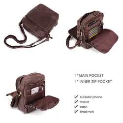 Petit sac à bandoulière élégant - cuir véritable