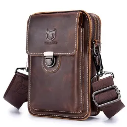 Petite pochette - taille / sac à bandoulière - cuir véritable