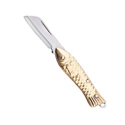 Mini couteau de poche pliable - motifs sculptés - acier inoxydable