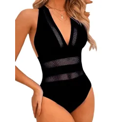 Maillot de bain une pièce sexy - avec push up - décoration filet