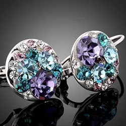 Boucles d'oreilles rondes élégantes - avec zircone cubique