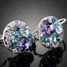 Elegant round earrings - with cubic zirconiaEarrings
