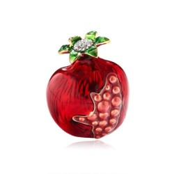 Elegant brooch with red pomegranate