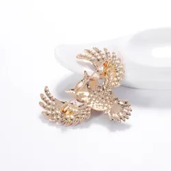 Broche élégante avec hibou en cristal coloré