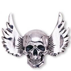 Punk style brooch - skull / wings