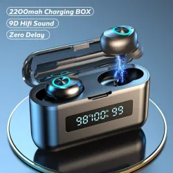 Écouteurs de sport sans fil - oreillettes - étanches - Bluetooth - avec microphone / boîtier de charge 2200Mah
