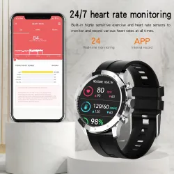 MELANDA - montre intelligente de sport - Bluetooth - écran tactile complet - tracker de fitness - moniteur cardiaque - étanche -