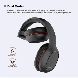 Ausdom M09 - casque sans fil - casque avec microphone - pliable - Bluetooth - support carte TF