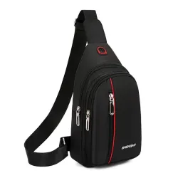 Sac à bandoulière / poitrine élégant - petit sac à dos - avec trou de prise pour écouteurs